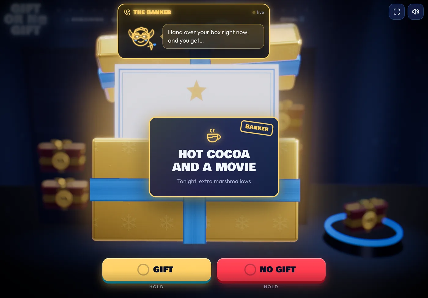 The Banker's offer on a tablet: GIFT or NO GIFT